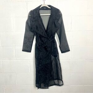 Chicme Trenchcoat Black Sheer Sexy‎ Lingerie Whimsigoth Etheral Dark Fairy Small